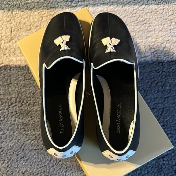 Enzo Angiolini Black and White Loafers - Picture 5 of 8